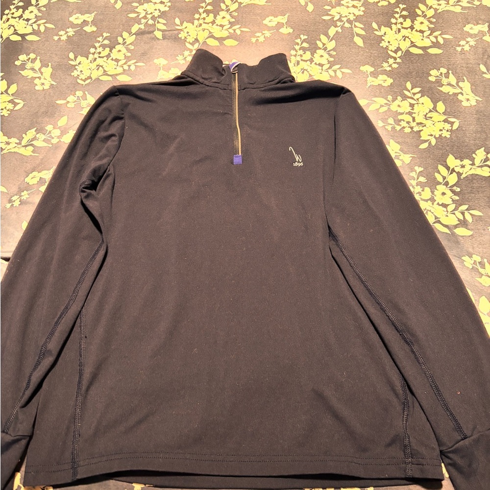 Polo Ralph Lauren Black and Purple Quarter-Zip Pullover